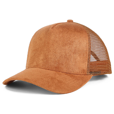 Alta Qualidade 5 Painel Rosa Camisa Suede Trucker Cap Custom Mulheres Moda Chapéu Trucker em branco Wholesale