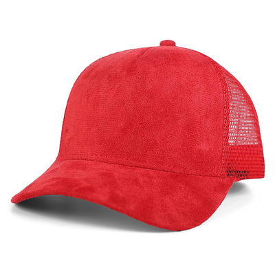 Alta Qualidade 5 Painel Rosa Camisa Suede Trucker Cap Custom Mulheres Moda Chapéu Trucker em branco Wholesale