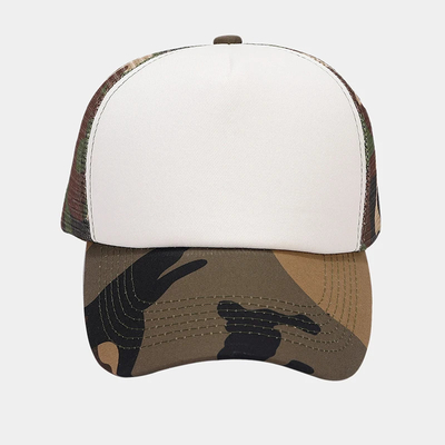 Boné de camionista de malha de 5 painéis personalizados Boné de camionista liso em branco unisex