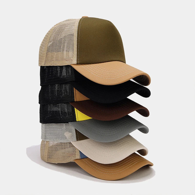 Oem Alta Qualidade Grátis Mesh Trucker Cap 5 Painel Plain Back Trucker Chapé Custom Gorras Chapéus de malha