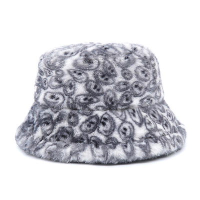 Outdoor Leisure Peixeiro Chapéu de balde de borda larga Chapéu à prova de vento Inverno Mulheres de pele Chapéu de balde Chapéu a granel