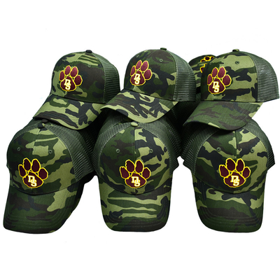 Chapéu de caminhoneiro de malha verde Custom 6 Panel Gorra Trucker Cap com logotipo bordado