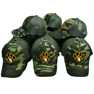 Chapéu de caminhoneiro de malha verde Custom 6 Panel Gorra Trucker Cap com logotipo bordado