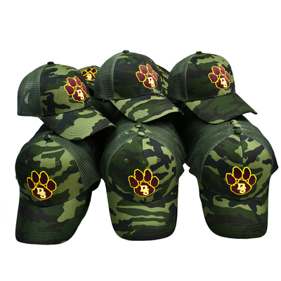 Chapéu de caminhoneiro de malha verde Custom 6 Panel Gorra Trucker Cap com logotipo bordado