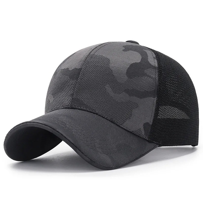 Produtor de chapéus de caminhão de alta qualidade para homens, venda a retalho, camuflagem camuflada, tampa de malha curva
