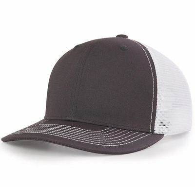 Chapéu pré-curvado de malha de algodão com Snapback de plástico