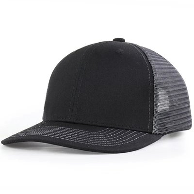 Chapéu pré-curvado de malha de algodão com Snapback de plástico