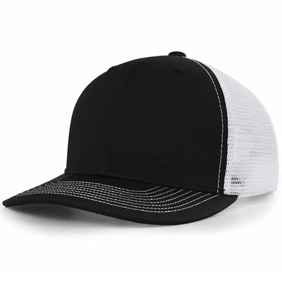 Chapéu pré-curvado de malha de algodão com Snapback de plástico