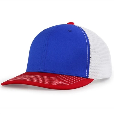 Chapéu pré-curvado de malha de algodão com Snapback de plástico