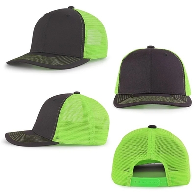 Chapéu pré-curvado de malha de algodão com Snapback de plástico