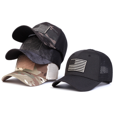 Capa de caminhoneiro de perfil de algodão de 6 painéis bordado personalizado com visor curvo
