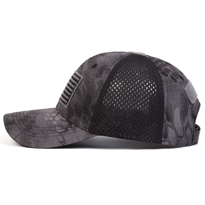 Capa de caminhoneiro de perfil de algodão de 6 painéis bordado personalizado com visor curvo