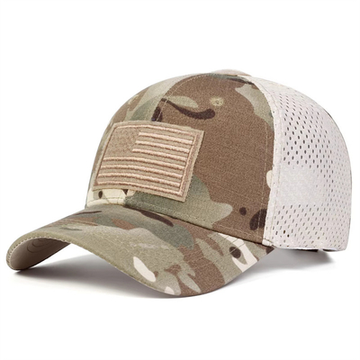 Capa de caminhoneiro de perfil de algodão de 6 painéis bordado personalizado com visor curvo