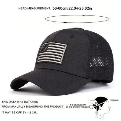 Capa de caminhoneiro de perfil de algodão de 6 painéis bordado personalizado com visor curvo