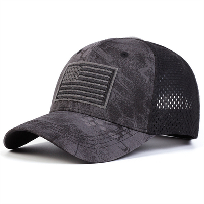 Capa de caminhoneiro de perfil de algodão de 6 painéis bordado personalizado com visor curvo