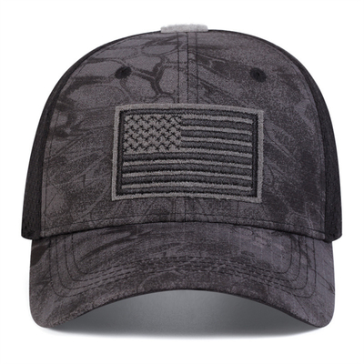 Capa de caminhoneiro de perfil de algodão de 6 painéis bordado personalizado com visor curvo
