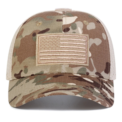 Capa de caminhoneiro de perfil de algodão de 6 painéis bordado personalizado com visor curvo