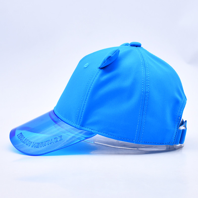 Fábrica de chapéus OEM Varejo a retalho de alta qualidade Chapéus de basebol de 5 painéis para crianças Chapéus de basebol personalizados de PVC transparentes