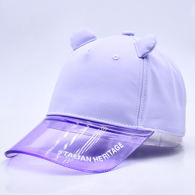 Fábrica de chapéus OEM Varejo a retalho de alta qualidade Chapéus de basebol de 5 painéis para crianças Chapéus de basebol personalizados de PVC transparentes