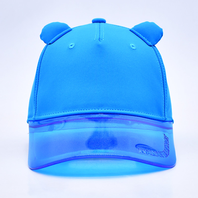 Fábrica de chapéus OEM Varejo a retalho de alta qualidade Chapéus de basebol de 5 painéis para crianças Chapéus de basebol personalizados de PVC transparentes