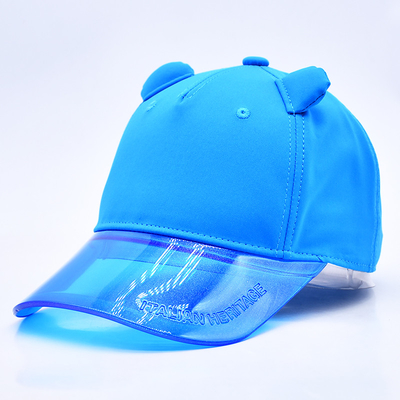 Fábrica de chapéus OEM Varejo a retalho de alta qualidade Chapéus de basebol de 5 painéis para crianças Chapéus de basebol personalizados de PVC transparentes
