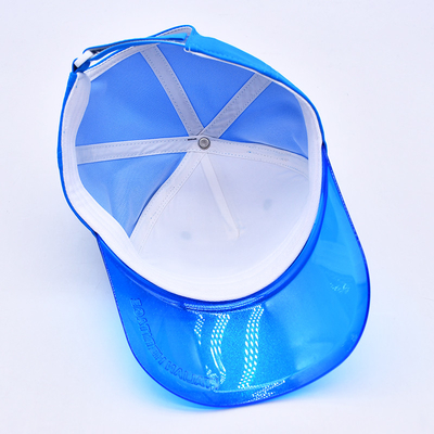 Fábrica de chapéus OEM Varejo a retalho de alta qualidade Chapéus de basebol de 5 painéis para crianças Chapéus de basebol personalizados de PVC transparentes