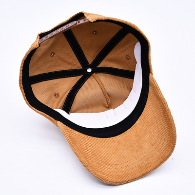 Custom 3d bordado estruturado Corduroy Gorras Baseball Cap Wholesale 5 Painel Ajustável Snapback Baseball Cap
