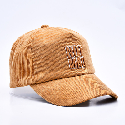 Custom 3d bordado estruturado Corduroy Gorras Baseball Cap Wholesale 5 Painel Ajustável Snapback Baseball Cap