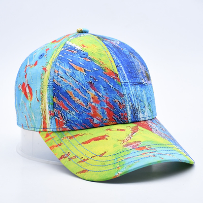 6 Capuz de basebol de painel com perfil de logotipo de impressão e visor curvo
