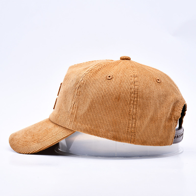 Custom 3d bordado estruturado Corduroy Gorras Baseball Cap Wholesale 5 Painel Ajustável Snapback Baseball Cap