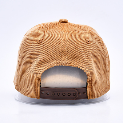 Custom 3d bordado estruturado Corduroy Gorras Baseball Cap Wholesale 5 Painel Ajustável Snapback Baseball Cap