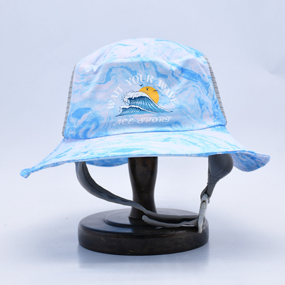 Chapéu de surf esportivo respirável Chapéu de balde de surf à prova d'água Chapéu de surf de pesca com cinto de queixo