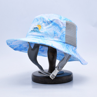 Chapéu de surf esportivo respirável Chapéu de balde de surf à prova d'água Chapéu de surf de pesca com cinto de queixo