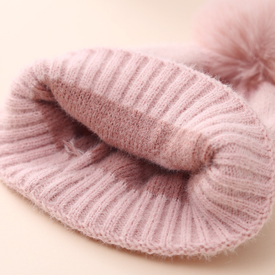 2024 Novo Outono Inverno Chapéus de Trico Bebê Meninas Acrílico Bilayer Quente Pequeno Criança Bonitinho Carinhoso Coração Chapéu recém-nascido