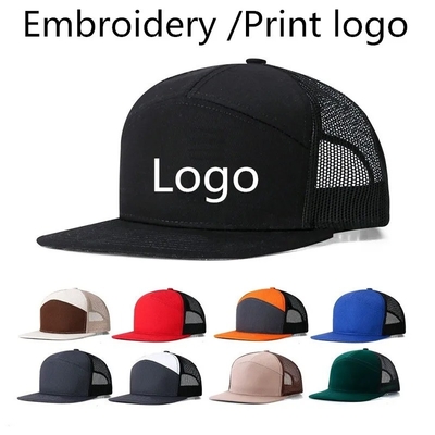Logotipo personalizado 7 painéis Cap Wholesale Mesh Trucker Caps