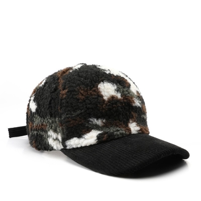 Outono Inverno Homens e Mulheres Quente Camouflagem Espessa Capuz de Beisebol Corduroy Custom Adultos Inverno Lana Moda Chapéu de Beisebol Caps