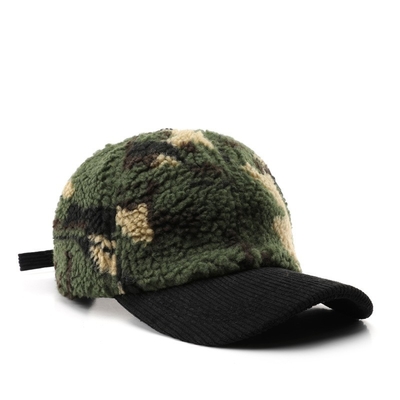 Outono Inverno Homens e Mulheres Quente Camouflagem Espessa Capuz de Beisebol Corduroy Custom Adultos Inverno Lana Moda Chapéu de Beisebol Caps