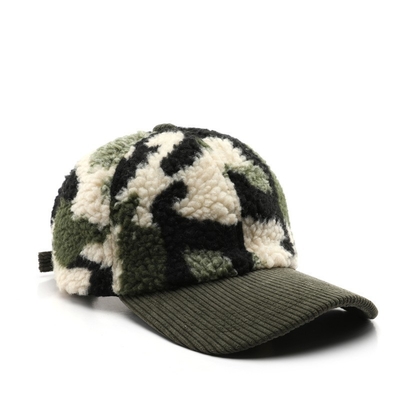 Outono Inverno Homens e Mulheres Quente Camouflagem Espessa Capuz de Beisebol Corduroy Custom Adultos Inverno Lana Moda Chapéu de Beisebol Caps