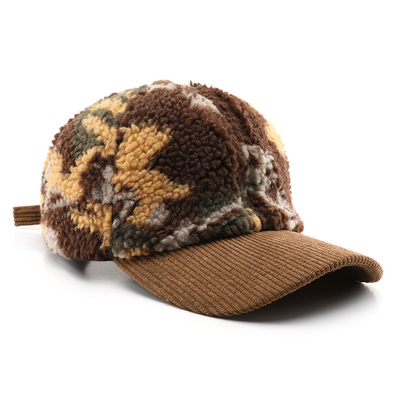 Outono Inverno Homens e Mulheres Quente Camouflagem Espessa Capuz de Beisebol Corduroy Custom Adultos Inverno Lana Moda Chapéu de Beisebol Caps