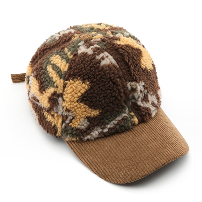 Outono Inverno Homens e Mulheres Quente Camouflagem Espessa Capuz de Beisebol Corduroy Custom Adultos Inverno Lana Moda Chapéu de Beisebol Caps