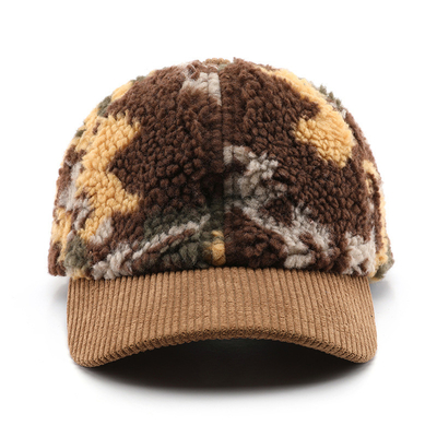 Outono Inverno Homens e Mulheres Quente Camouflagem Espessa Capuz de Beisebol Corduroy Custom Adultos Inverno Lana Moda Chapéu de Beisebol Caps