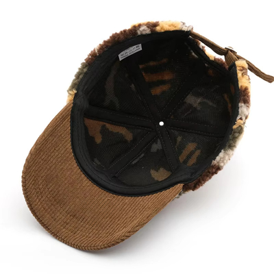 Outono Inverno Homens e Mulheres Quente Camouflagem Espessa Capuz de Beisebol Corduroy Custom Adultos Inverno Lana Moda Chapéu de Beisebol Caps