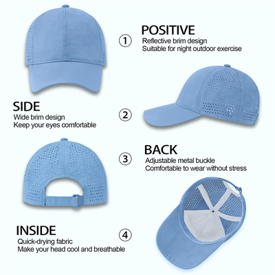 Poliéster de algodão de alta qualidade 6 Painel Sport Rapido Seco Bate-Bol Cap Trucker Snapback ajustável Bate-Bol Cap