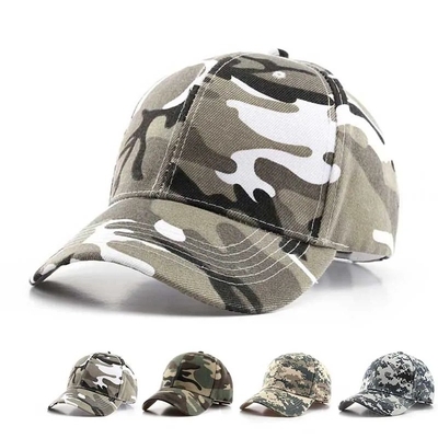 Camo ajustável Homens Baseball Cap Logo Camuflagem Tática 6 Painel Baseball Caps