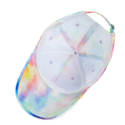 Moda personalizada Hip Hop 6 Panel Tie Dye Baseball Hat Cap High Crown Irregular Print Baseball Hats