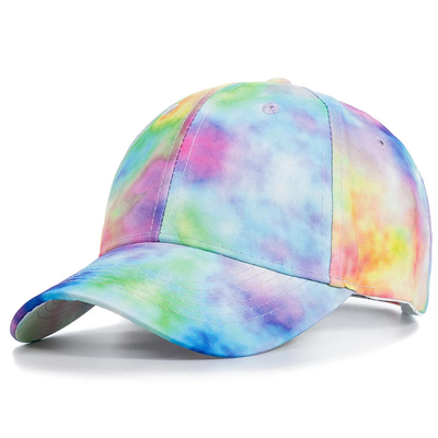 Moda personalizada Hip Hop 6 Panel Tie Dye Baseball Hat Cap High Crown Irregular Print Baseball Hats