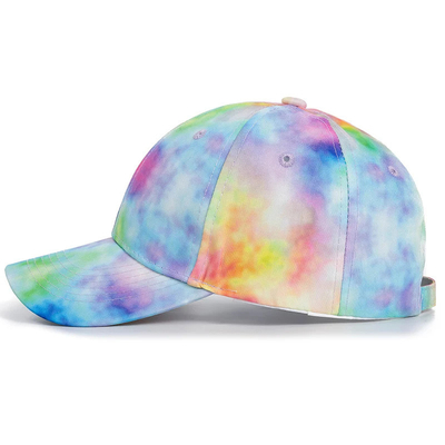 Moda personalizada Hip Hop 6 Panel Tie Dye Baseball Hat Cap High Crown Irregular Print Baseball Hats