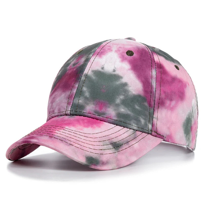 Moda personalizada Hip Hop 6 Panel Tie Dye Baseball Hat Cap High Crown Irregular Print Baseball Hats