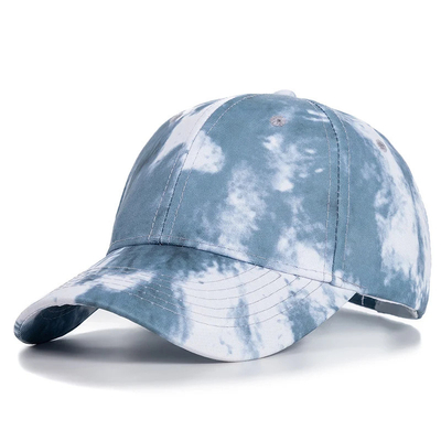 Moda personalizada Hip Hop 6 Panel Tie Dye Baseball Hat Cap High Crown Irregular Print Baseball Hats