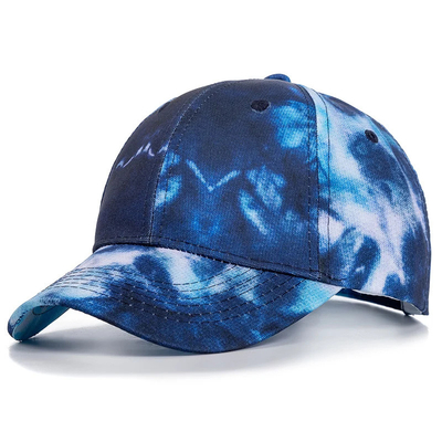 Moda personalizada Hip Hop 6 Panel Tie Dye Baseball Hat Cap High Crown Irregular Print Baseball Hats